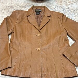 Metrostyle 100% Tan Leather Women’s jacket